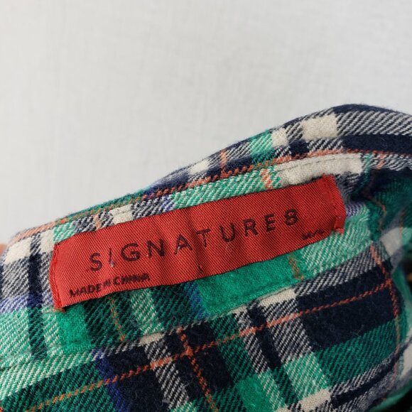 Signature 8 Plaid Flannel Shirt Button-Up size M/L Relaxed Cotton Soft - Picture 3 of 11